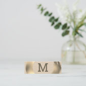 Monogram Luxury | Gold gebürstet Mini Visitenkarte (Stehend Vorderseite)