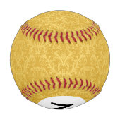 Monogram Luxury Golden Floral Wallpaper Baseball (Rückseite)