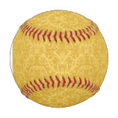 Monogram Luxury Golden Floral Wallpaper Baseball (Vorderseite)