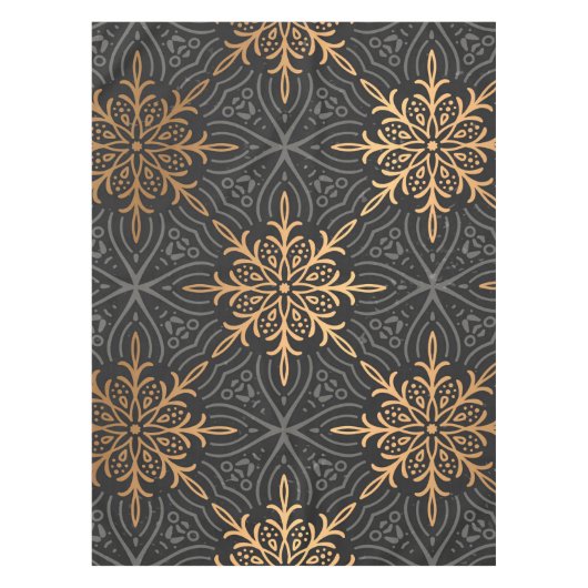 Monogram Luxus gold mandala Muster Tischdecke (Vorderseite)