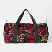 Monogram Luxus Rote Rose Blumenmuster Duffle Bag (Rückseite)