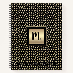 Monogram Luxus schwarze Goldfolie fett modernes Sk Notizblock