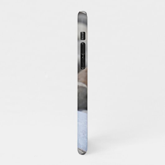 Monogram M Beach Pebbles Rocks Stone Blau Lila iPhone Hülle (Linke Seite)