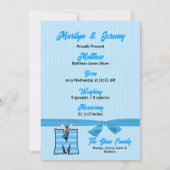 Monogram M Blue Moose Foto Birth Ankündigung (Rückseite)