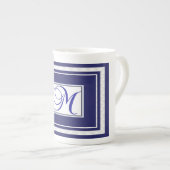 Monogram M Blue White Porzellantasse (Vorderseite Rechts)