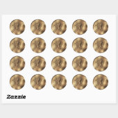Monogram M Bronze Wedding Invitation Holiday Runder Aufkleber (Blatt)