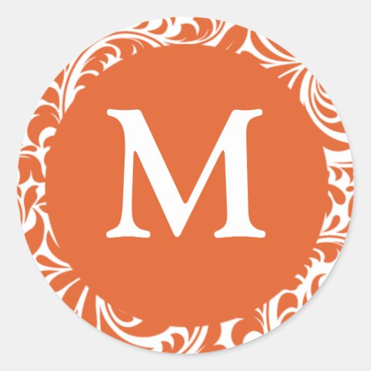 Monogram M Burnt Orange and White Gevor Stickers (Vorderseite)