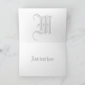 Monogram M Cards für Hochzeiten, grau-weiß (Innenseite)