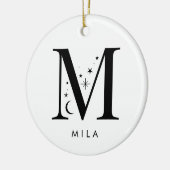 Monogram M Celestie Name Keramik Ornament (Links)