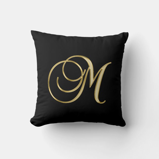 Monogram M, elegantes Drehbuch, Kissen (Vorderseite)