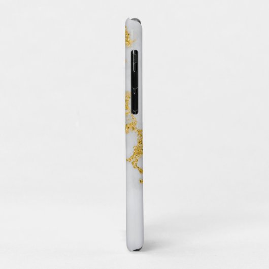 Monogram M elegantes Muster aus weißem und goldene Case-Mate iPhone Hülle (Hinten/Links)