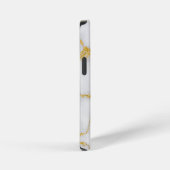 Monogram M elegantes Muster aus weißem und goldene iPhone Hülle (Rechte Seite)