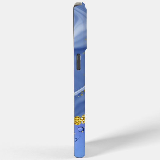 Monogram M Glam Gold Blue & Lila Droplets Case-Mate iPhone Hülle (Rückseite / Rechts)