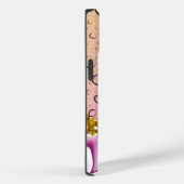 Monogram M Gold Glitzer Pink Fantasy Rain Drops Case-Mate iPhone Hülle (Rückseite / Rechts)