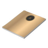 Monogram M, gold und schwarz, Notepad Notizblock (Rotiert)