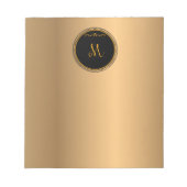 Monogram M, gold und schwarz, Notepad Notizblock (Vorderseite)
