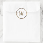 Monogram M Imitate Bronze Runder Aufkleber (Tasche)