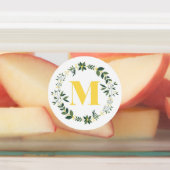 Monogram M in Gold/Lemon mit floralen Klingelklamm Etiketten (Befestigt)