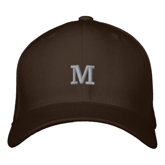 Monogram M Initial Letter Flexfit Wool Bestickte Baseballkappe (Vorderseite)