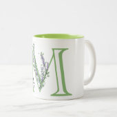 Monogram M Lavendel Eucalyptus Zweifarbige Tasse (VorderseiteRechts)