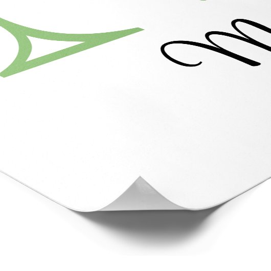 Monogram M Lavender Eucalyptus nursery Poster (Ecke)