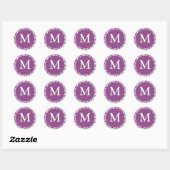 Monogram M Light Plum und White Wedger Stickers (Blatt)