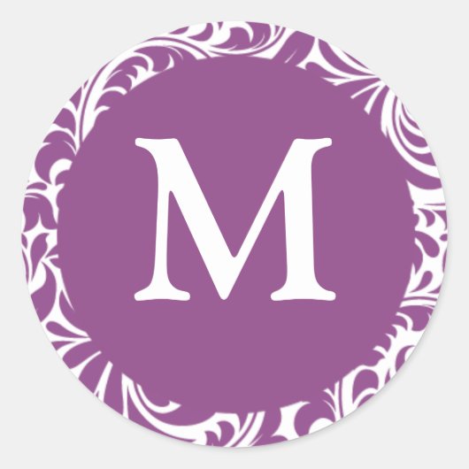 Monogram M Light Plum und White Wedger Stickers (Vorderseite)
