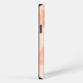 Monogram M Modern Apricot Peach Butterfly Muster iPhone Hülle (Rechte Seite)
