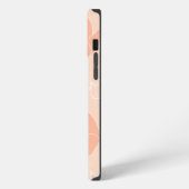 Monogram M Modern Apricot Peach Butterfly Muster iPhone Hülle (Linke Seite)