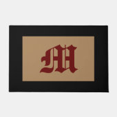 Monogram M Old English Black Trim Doormat Fußmatte (Vorderseite)