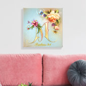 Monogram M Premium Wrapped Canvas (Gloss) Leinwanddruck (Insitu (Wohnzimmer))