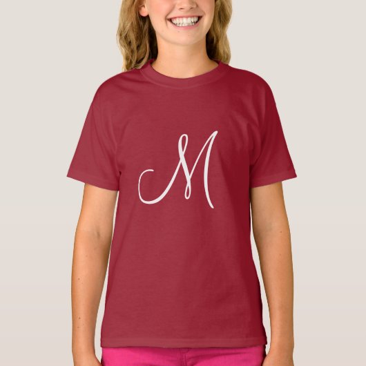 MONOGRAM M, Red and White, T-Shirt (Vorderseite)