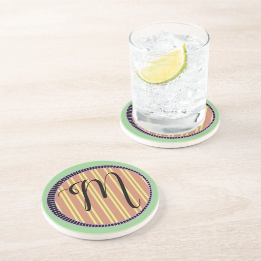 Monogram M Sandstone Untersetzer (Seite)