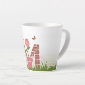 Monogram M Spring Garden Latte Tasse (Rechte Ecke)