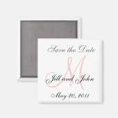 Monogram M Wedding Save the Date Magnet (Vorderseite/Rückseite)