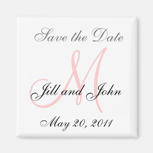 Monogram M Wedding Save the Date Magnet (Vorne)