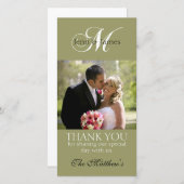 Monogram M Wedding Vielen Dank, dass Sie Foto Card Dankeskarte (Vorne/Hinten)