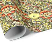 Monogram "M" William Morris Design Geschenkpapier (Rolleneckpunkt)