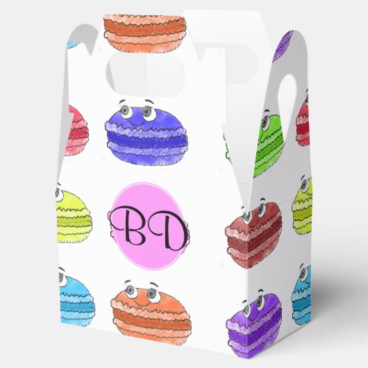 Monogram Macaron Cartoon Pattern Geschenkschachtel (Geöffnet)
