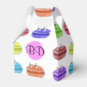 Monogram Macaron Cartoon Pattern Geschenkschachtel (Vorderseite)