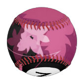 Monogram Magenta Floral Pattern Baseball (Rückseite)