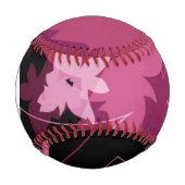 Monogram Magenta Floral Pattern Baseball (Vorderseite)