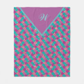 Monogram Magenta Lila Pink Aquamarine Meerjungensk Fleecedecke (Vorderseite)