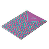 Monogram Magenta Lila Pink Aquamarine Meerjungensk Notizblock (Linke Seite)