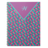 Monogram Magenta Lila Pink Aquamarine Meerjungensk Notizblock (Vorderseite)