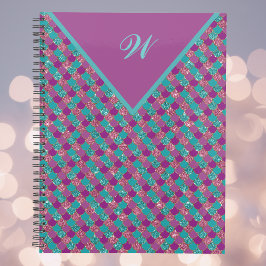 Monogram Magenta Lila Pink Aquamarine Meerjungensk Planer