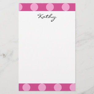 Monogram Magenta Pink Chic Polka Dot Muster Briefpapier