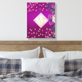 Monogram Magenta Rosegold Pink Metallic Glitzer Leinwanddruck (Insitu (Schlafzimmer))