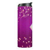 Monogram Magenta Rosegold Pink Metallic Glitzer Thermosbecher (Nach links gedreht)