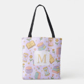 Monogram Magic Books Tote Bag Girly Purple Tasche (Rückseite)